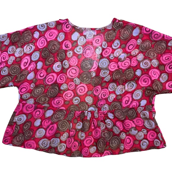 Travelsmith Semi-Sheer Spiral Peplum Cardigan Sz M Petite - Picture 9 of 12